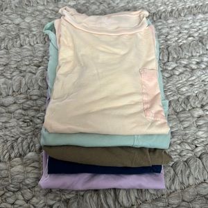 J Crew garment dyed t-shirts Lot of 5 Made in USA S/M